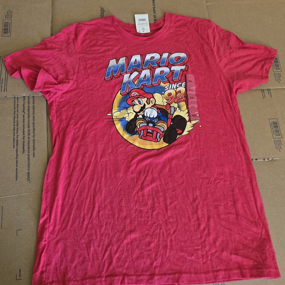 Mario Kart Adult Red T-Shirt, Size XXL (MK1)